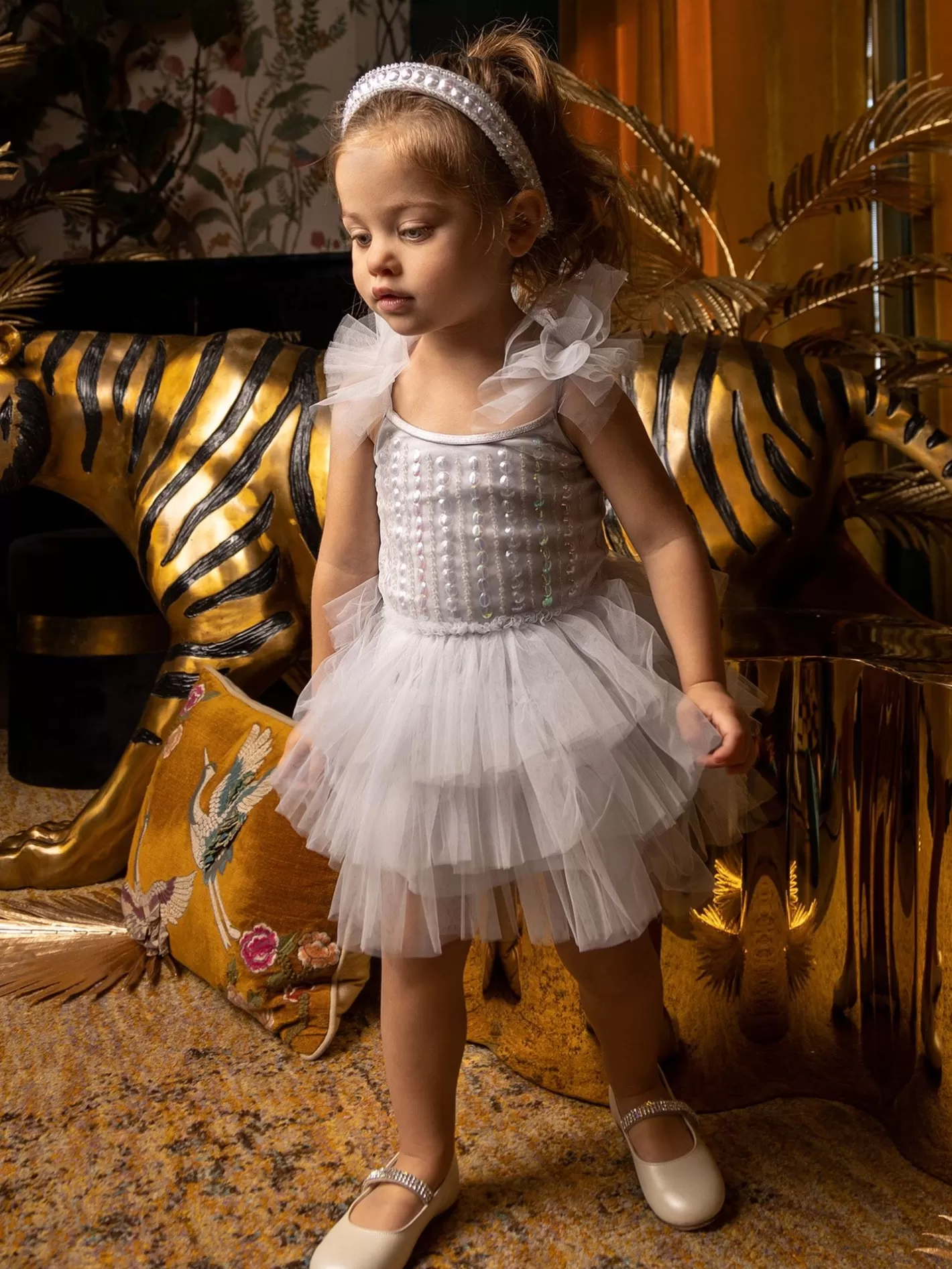 Dresses<Tutu du Monde Bebe Gleaming Tutu Dress Silverlite