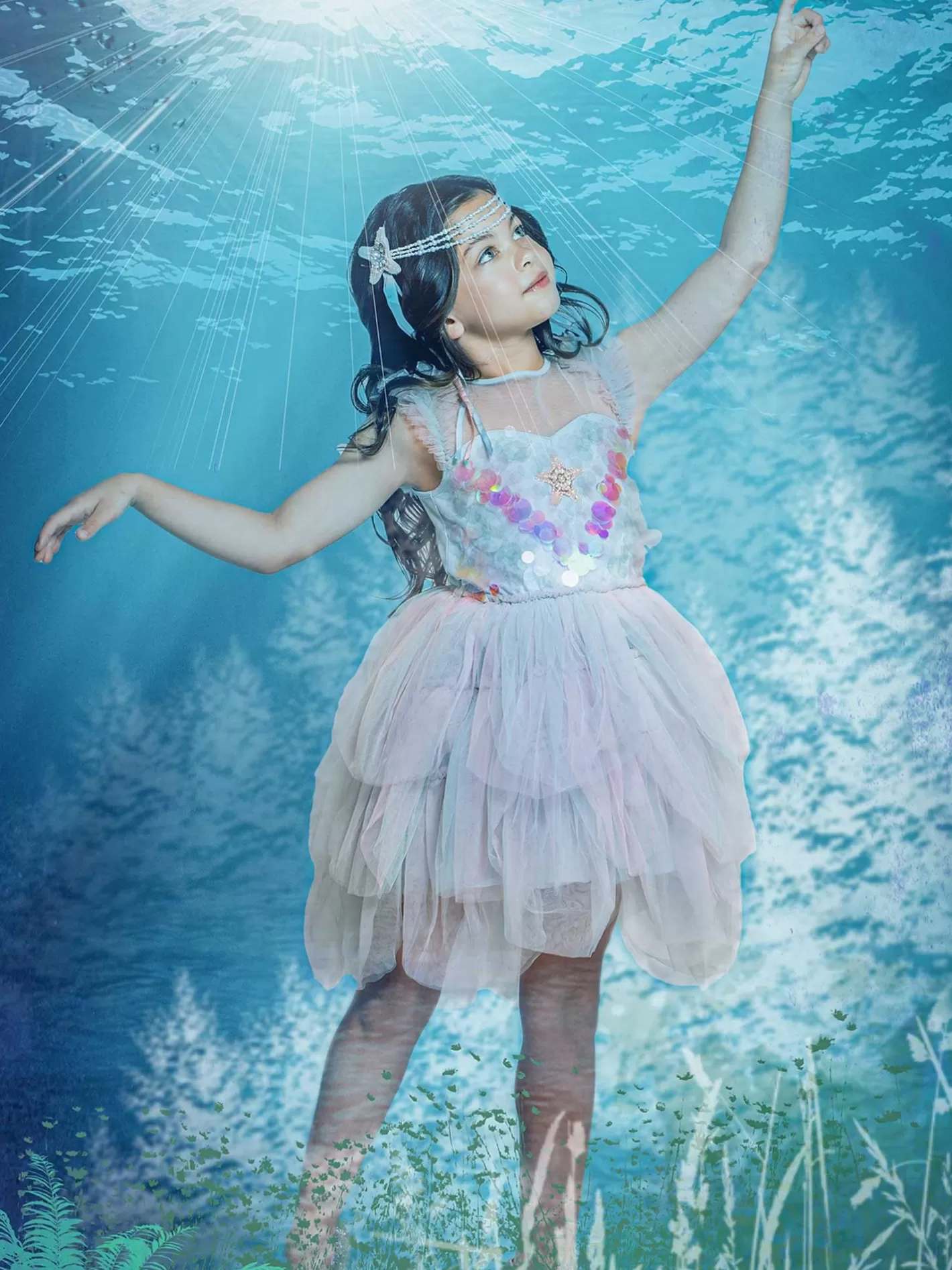 Dresses<Tutu du Monde Mermaid Magic Tutu Dress Shine Blue Mix