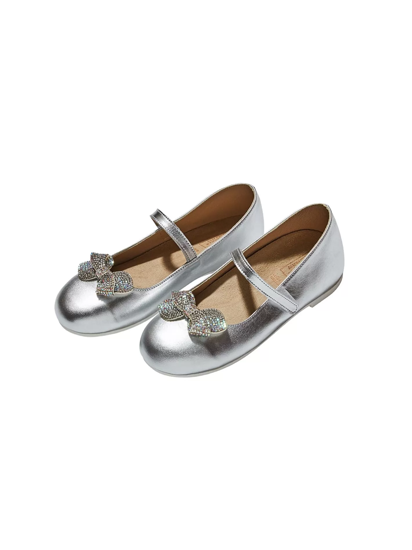 Shoes<Tutu du Monde Single Strap Swarovski Crystal Bow Ballerinas Silver